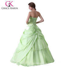 Grace Karin Girl's Strapless Sweetheart Green Long Western Quinceanera Dress CL2517